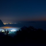 Россыпи звёзд и восход луны над Бухтой Судак-Лиман.